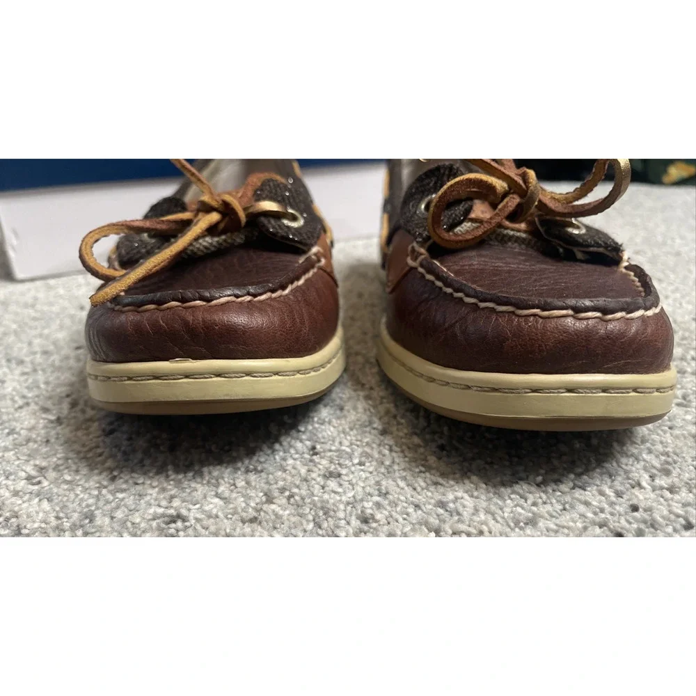Sperry Top-Sider Women's Angelfish Boat Shoes Sz 8M Plaid Leather Comfort Preppy